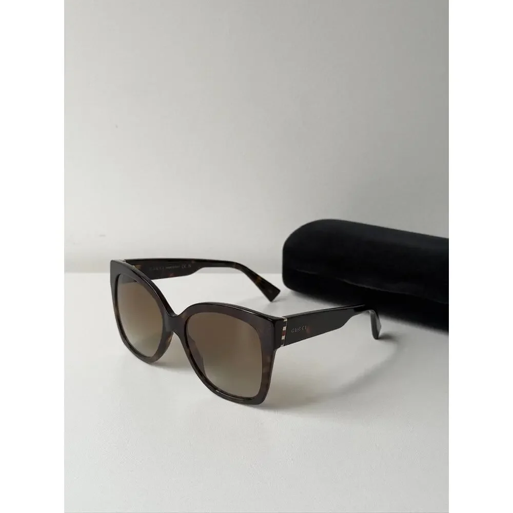 NEW Gucci GG0459S Havana Brown Cat Eye Sunglasses